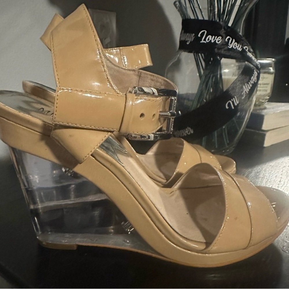 Michael Kors Tan Patent Wedges
